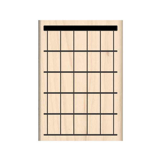 6 String 5 Fret Guitar Chord Rubber Stamp 1.75" x 2.5" block