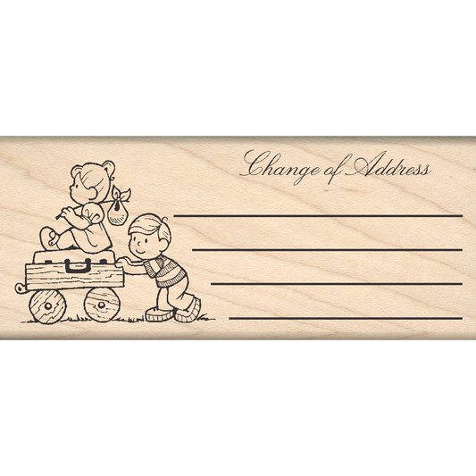 Change of Address Rubber Stamp 1.5" x 3.5" block