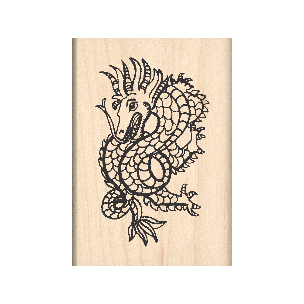 Dragon Rubber Stamp 1.5" x 2.5" block