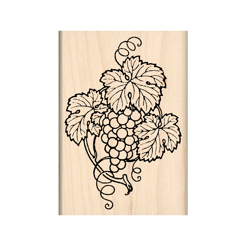 Grapes Rubber Stamp 1.75" x 2.5" block