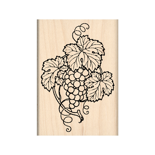 Grapes Rubber Stamp 1.75" x 2.5" block