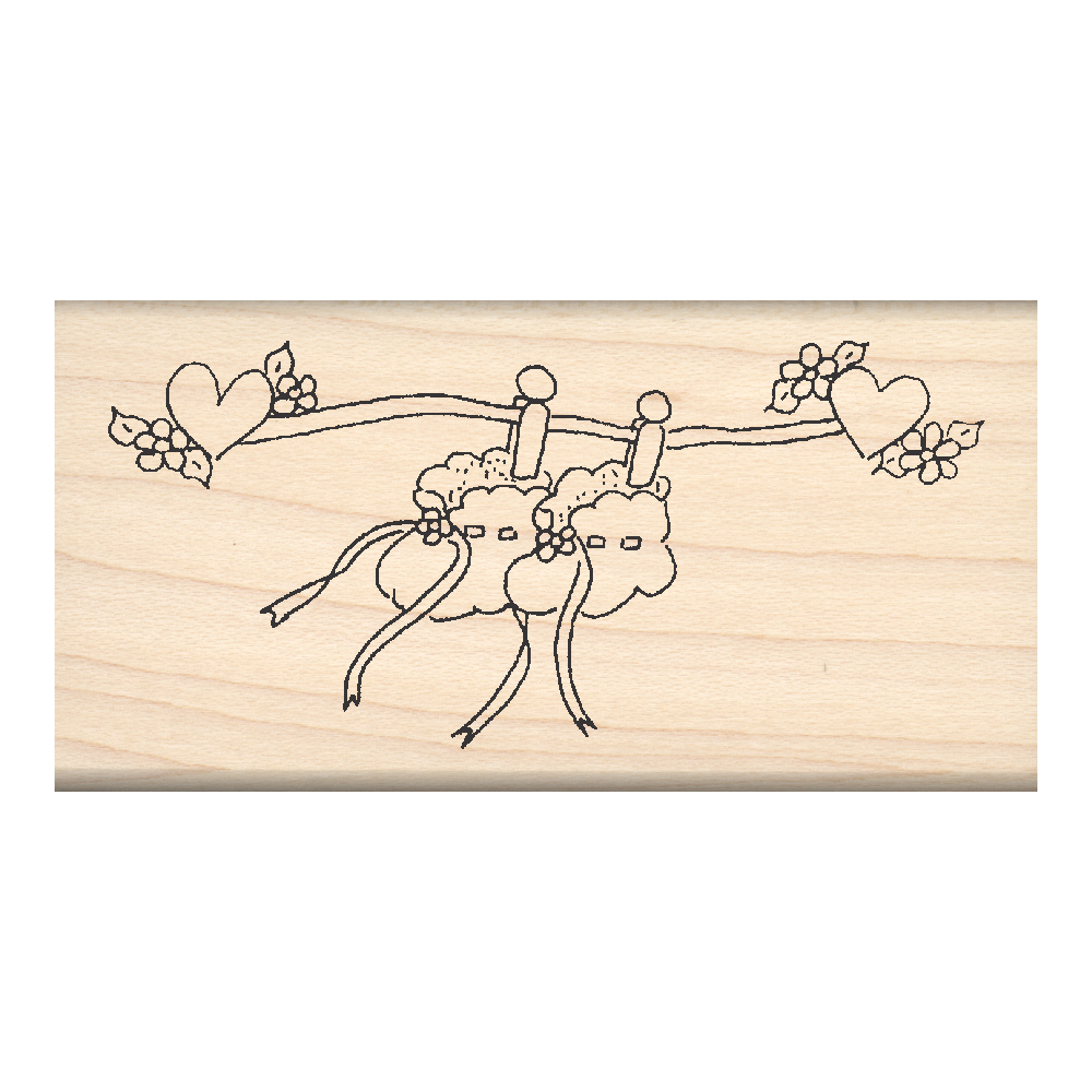 Baby Shoes Rubber Stamp 1.5" x 3" block