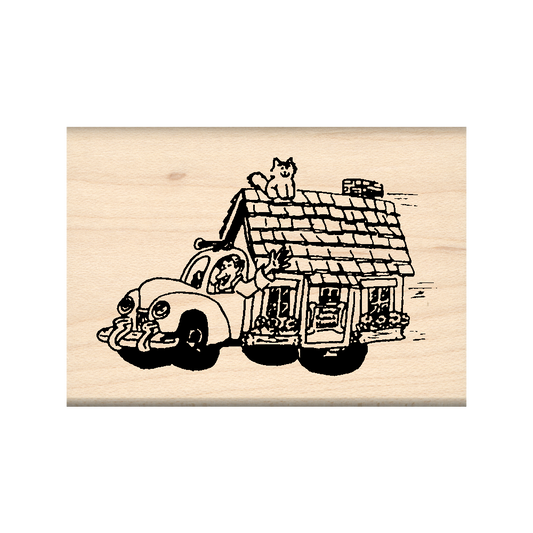 Motorhome Rubber Stamp 1.75" x 2.5" block