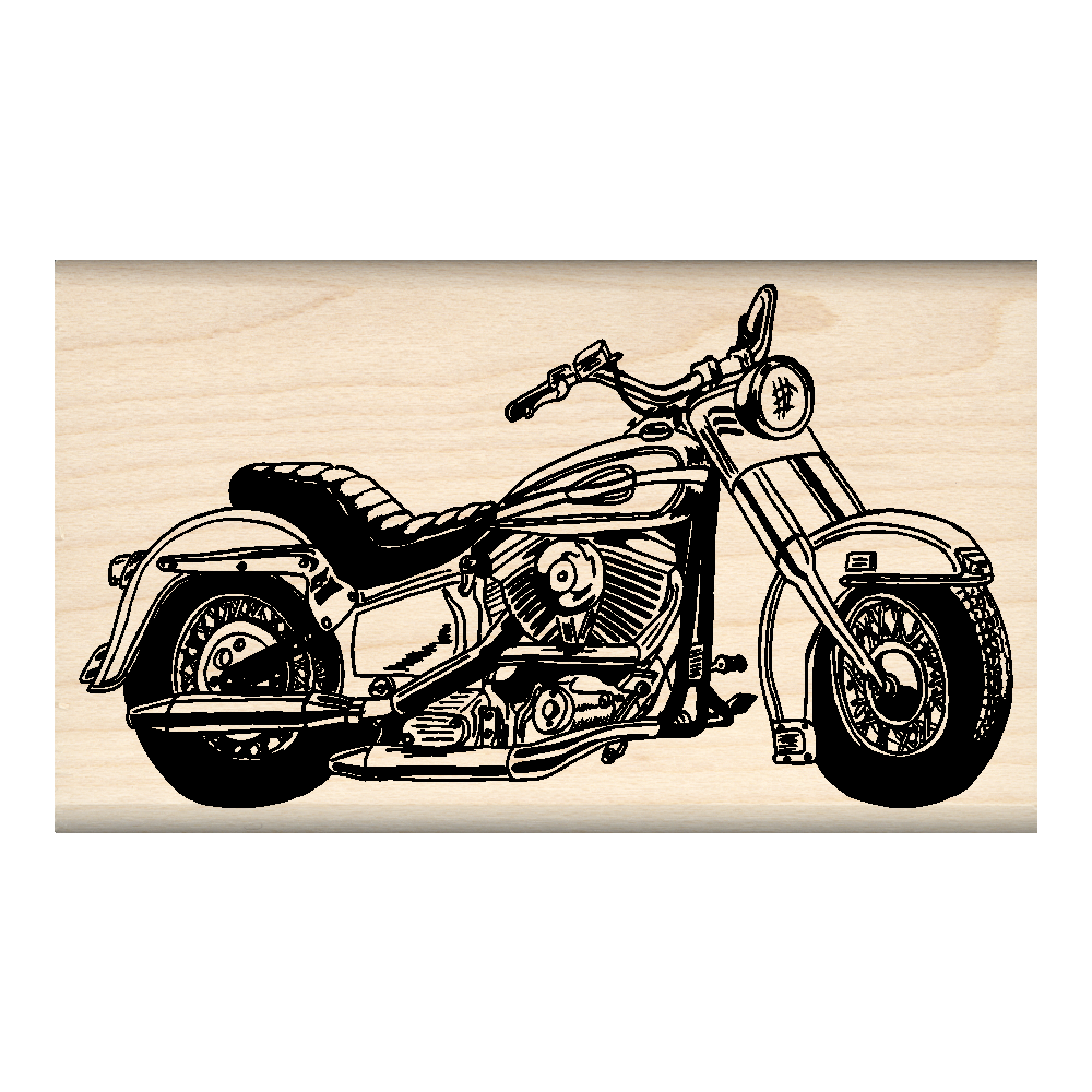 Motorcycle Rubber Stamp 1.75" x 3" block