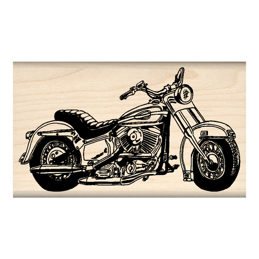 Motorcycle Rubber Stamp 1.75" x 3" block