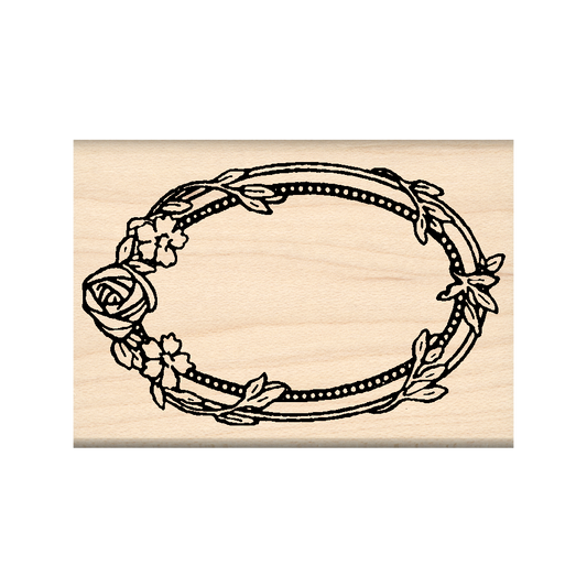 Flower Border Rubber Stamp 1.75" x 2.5" block