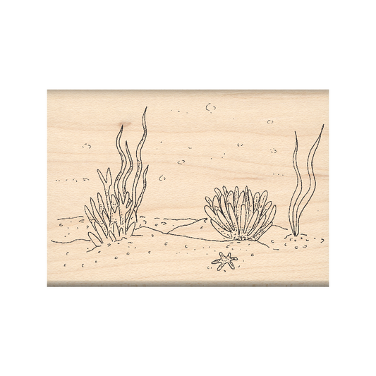 Ocean Bottom Rubber Stamp 1.75" x 2.5" block
