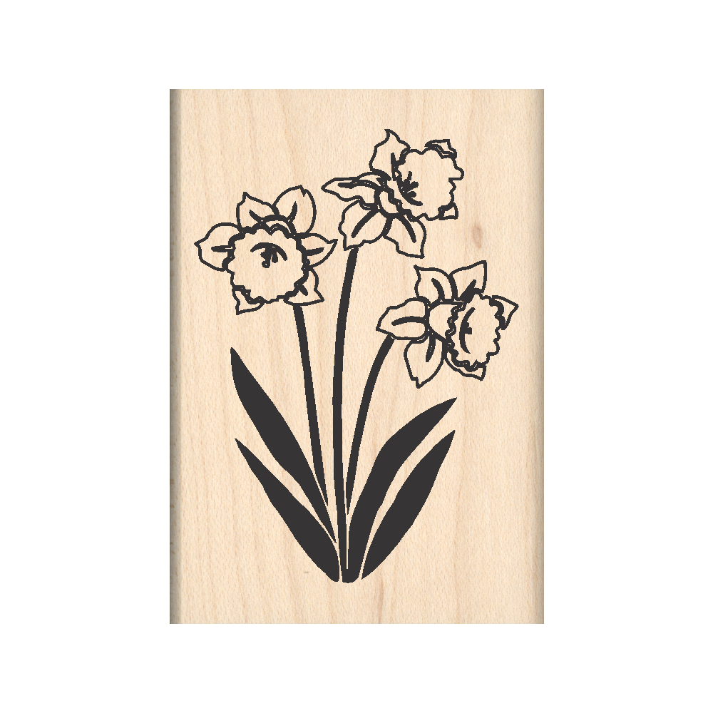 Flowers Rubber Stamp 1.75" x 2.5" block