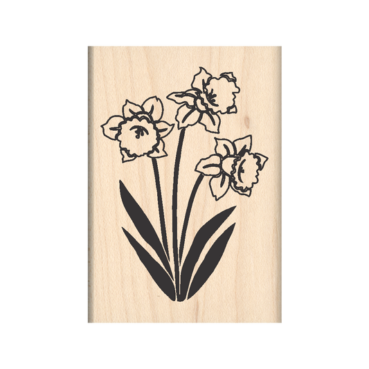 Flowers Rubber Stamp 1.75" x 2.5" block