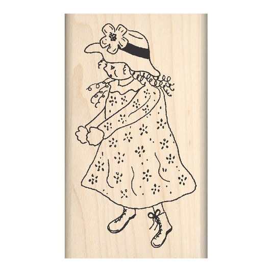 Doll Rubber Stamp 1.75" x 3" block