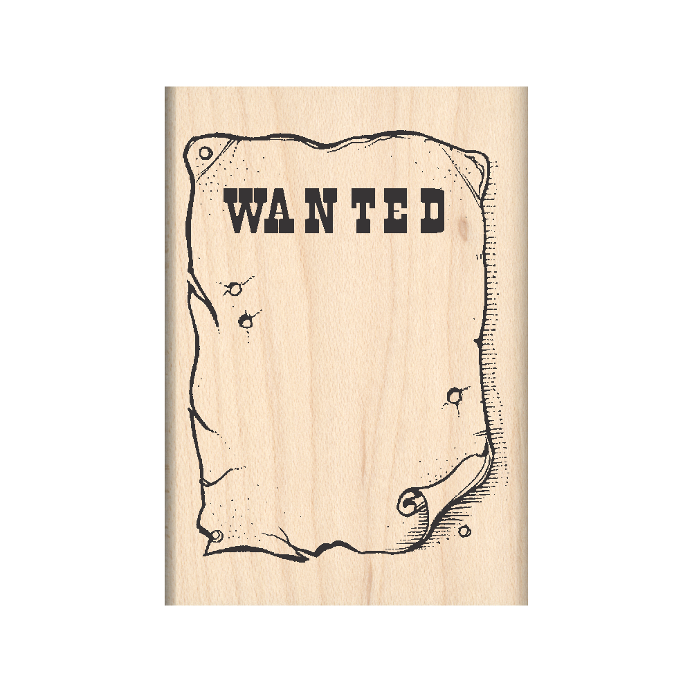 Wanted Poster Rubber Stamp 1.75" x 2.5" block