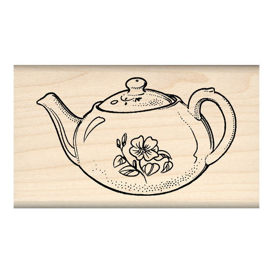 Teapot Rubber Stamp 1.75" x 3" block
