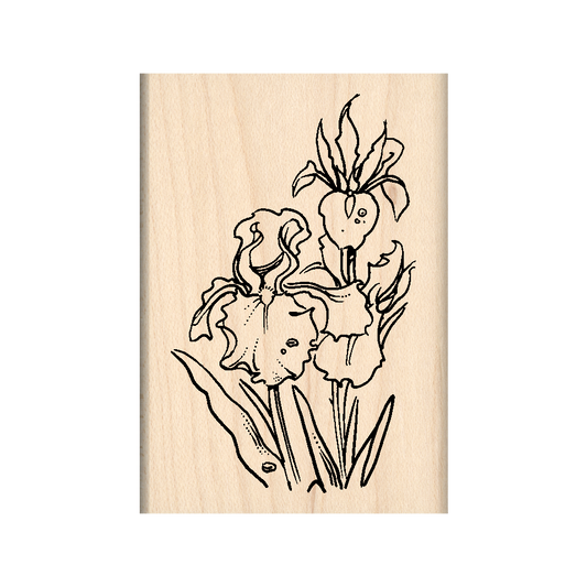 Orchids Rubber Stamp 1.75" x 2.5" block