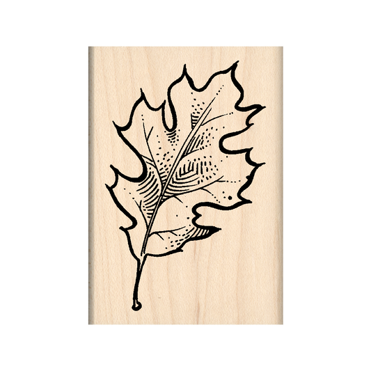 Oak Leaf Rubber Stamp 1.75" x 2.5" block
