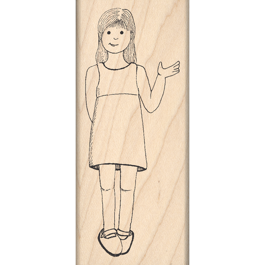 Girl Rubber Stamp 1.5" x 3.5" block